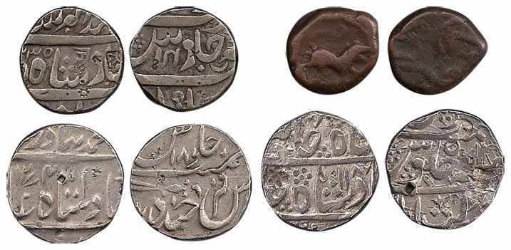 Silver (3), Rupee, Daultabad Mint, AH 1187/12; Farkhanda Bunyad Haiderabad Mint, AH 1274/1