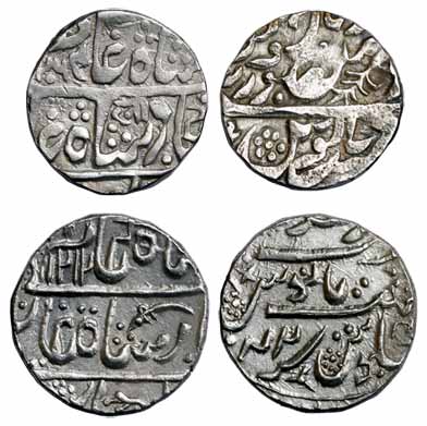 Silver (2), Rupee, in the name of Shah Alam II, Jodhpur Mint, Nagari si on obv, without in