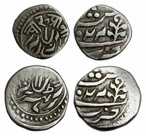 Silver (2), ½ and ¼ Rupee, anonymous issues, RY 22 (KM Y14). Very Fine, Scarce. 2 coins