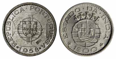 Republic, Nickel, 1 Escudo, Pattern, 1958, PROVA counter-marked on obv. UNC, Very Rare.