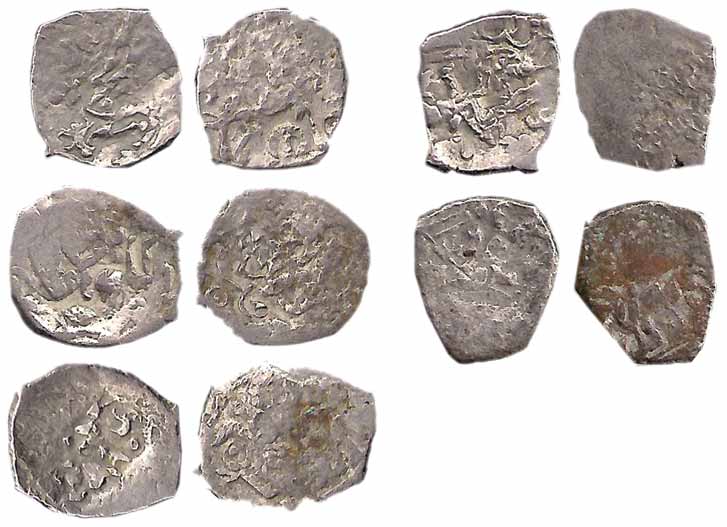Punch-marked Coins, Surashtra Janapada, 5th century BC, Silver (5), ¼ Karshapana, multiple