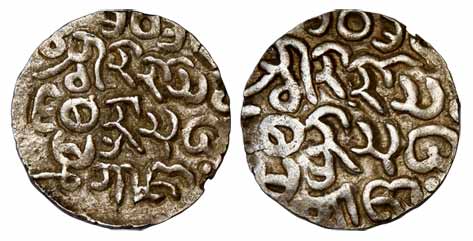 Arakan Rajas, Sanda Thudhamma Raja, Silver, Tanka, Arakanese legend on both the sides, BE 