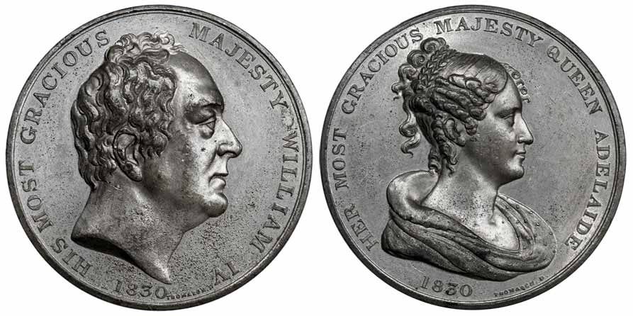 William Coronation Medal, White Metal, 1835, portrait of the Emperor on obv and that of th