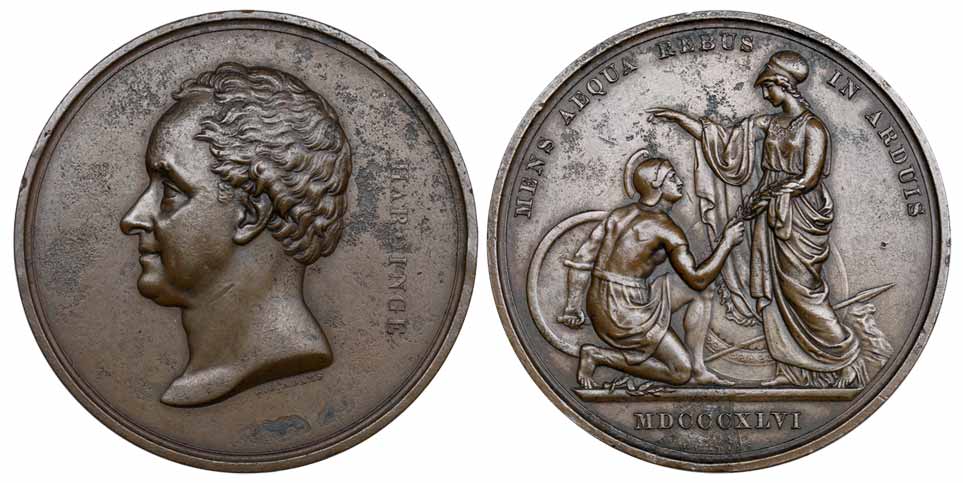 Governor General of India Medal, Bronze, Treaty of Lahore after the 1st Sikh War, portrait