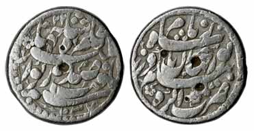 Nur Jahan, Silver, Rupee, Agra Mint, AH 1037/22 (KM 168.1). Test marks on either side, Fin