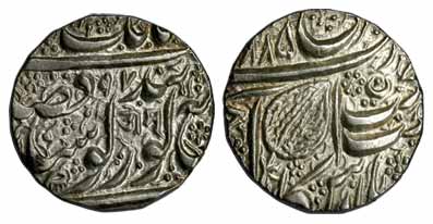 Amritsar Mint, Silver, Om Rupee, Persian legend on both the sides, VS 1885, VS 1897, Nagar