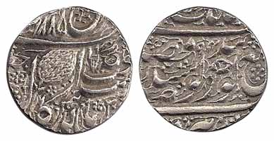 Amritsar Mint, Silver, Katar Rupee, Persian legend on both the sides, VS 1885, VS 1894, a 