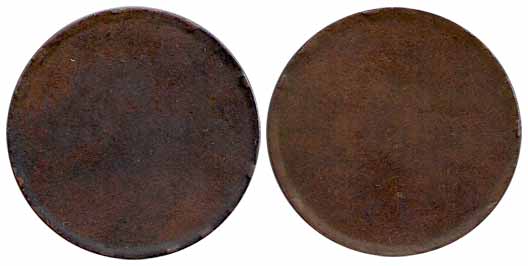 Khengarji III, Copper, 5 Koris, Trial Strike, plain planchets with the edge having the leg