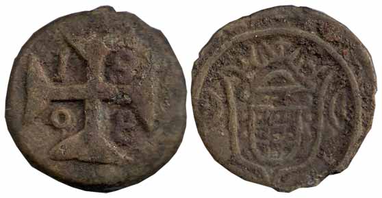 Diu, Tin, 20 Bazarucos, AD 1808 (KM 47). Very Fine+ for the type, Scarce.