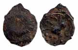 Vishnukundin, Copper, 0.45 g, lion type with a lion standing to right on rev and a stylize