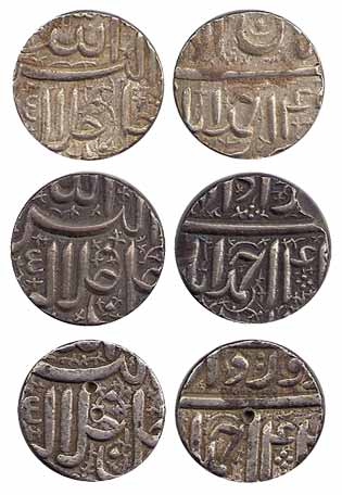 Akbar, Silver, Rupee, Ahmedabad Mint, Allahu Akbar type, Farwardi, Azar and Aban Months (K
