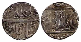 Torgal Mint, Silver, Rupee, Sarkar Torgal Mint, in the name of Muhammad Shah, mint marks o