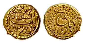 Tipu Sultan, Gold, Pagoda, Dharwad Mint, AM 1216/6. Mint name dahaarwaar, RY and Persian h