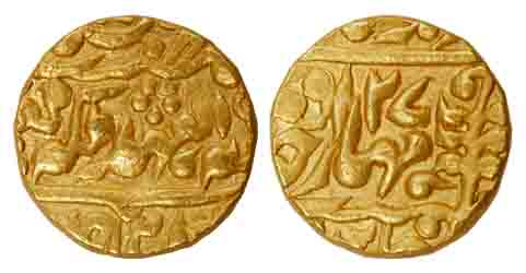 Man Singh II, Gold, Mohur, with the name of George VI, AD 19xx/27, Sawai Jaipur Mint (KM 2