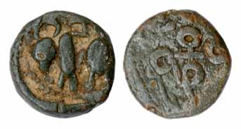 Satavahanas, Lead, 3.76 g, anonymous, a bull running to left with traces of a symbol on it