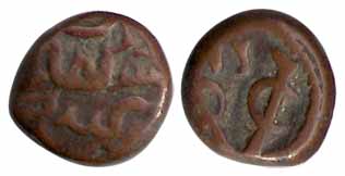 Pulicat, Copper, 2 Cash, Persian inscription of obv, VOC monogram on rev. Very Fine, Scarc