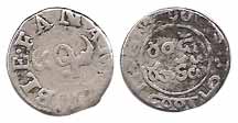 Silver, Double Fanam, without central circle on obv and with central circle on rev, ND, 18