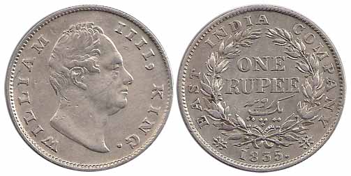 William IV, Silver, Rupee, 1835, without initials type. About Extremely Fine, Scarce.