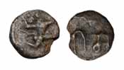 Shilaharas, Silver, 0.2 g, Fanam, a garuda running to right on obv, Nagari shri ma on rev.