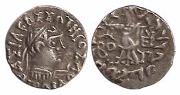 Indo-Greeks, Zoilus, Silver, Drachm, bust of the ruler to right with Greek legend around o