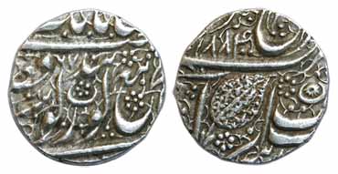 Amritsar Mint, Silver, Rupee, Nanakshahi, VS 1884, error for 87. Very Fine+, Scarce.