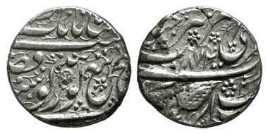 Amritsar Mint, Silver, Rupee, Nanakshahi, VS 1874, complete mint name Siri Amritsar jiyo o