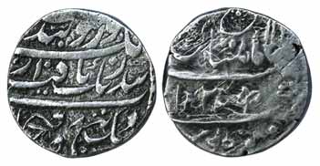 Multan Mint, Silver, Rubpee, in the name of Guru Gobind Singh, VS 1832, without leaf type 