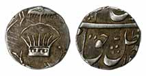 Wajid Ali Shah, Silver, 1/8 Rupee, arms on obv (KM 355-357). Very Fine, Scarce.