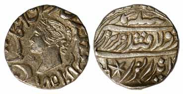 Jaswant Singh, Silver, Rupee, with the name and portrait of Queen Victoria, AD 1851 (error