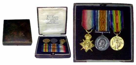 George V, Trio-Medals, Miniatures, World War I Medals, all in original box with ribbons. A
