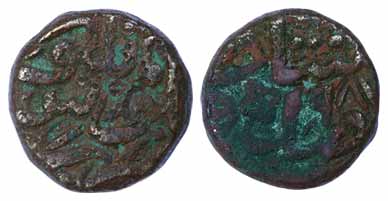 Akbar, Copper, Dam, Manikpur Mint, AH 987. About Very Fine with complete mint name, Very R