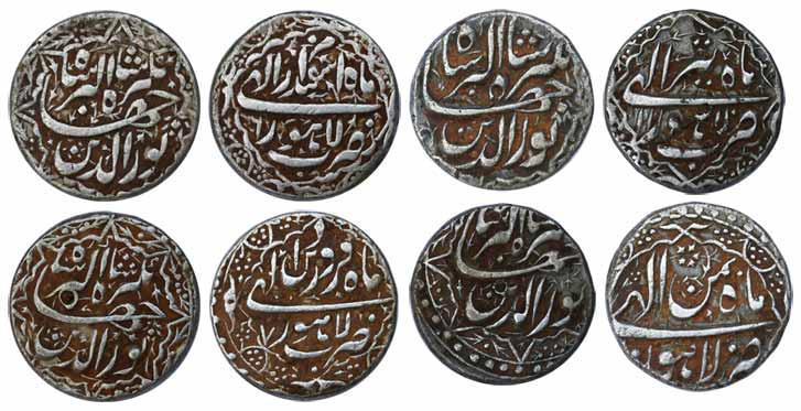 Jahangir, Silver (12), Rupee, Lahore Mint, Nur-ud-din type, Set of 12 Different Months (KM