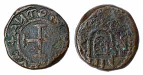 Copper, 7.16 g, Token issue with cross in a circle and circular legend on obv, Portuguese 