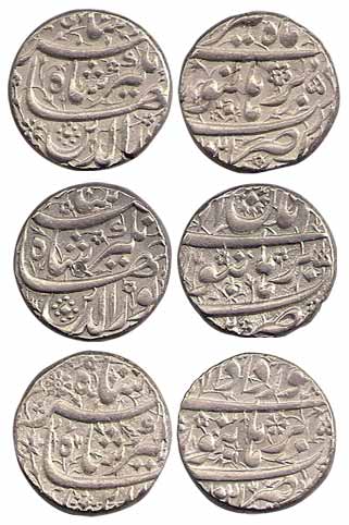 Jahangir, Silver (3), Burhanpur Mint, 3 different months: Khurdad, Tir and Aban Months, AH