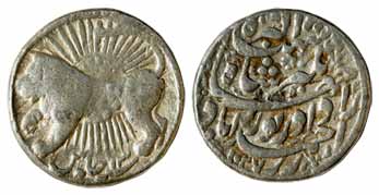 Jahangir, Silver, Zodiac Rupee, Leo Sign, Ahmedabad Mint, AH 1027/13 (KM 150.11). Very Fin