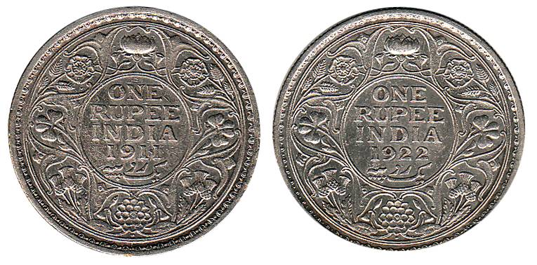 George V, Silver (12), Rupee, 1911 to 1922. Very Fine+ to About Extremely Fine, Scarce. 12