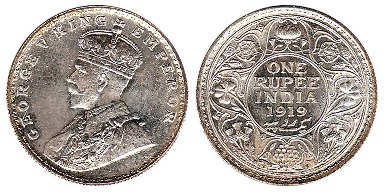 George V, Silver (105), Rupee, various mints and dates. All UNC. 105 coins