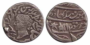 Jaswant Singh, Silver, Rupee, with the titles and portrait of Queen Victoria, VS 1917, AD 
