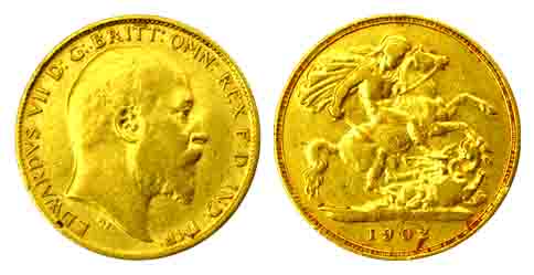 United Kingdom, Edward VII, Gold, ½ Soverign, 1902. About Extremely Fine.
