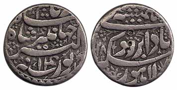 Jahangir, Silver, Rupee, Lahore Mint, Hamesha couplet, AH 1018/14. Very Fine, Scarce.