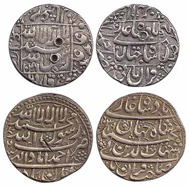 Shah Jahan, Silver (2), Rupee, Ahmedabad Mint, straight lines type, AH 1039/2 (KM 224); sq