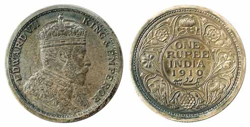 British India, Edward VII, Silver, Pattern Rupee, 1910, designed by F.K. Wezel for Calcutt