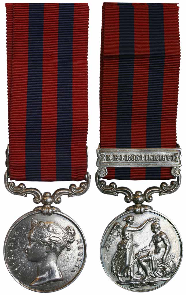 IGS, Victoria, India General Service Medal, Silver, bust of Victoria to left on obv, Victo