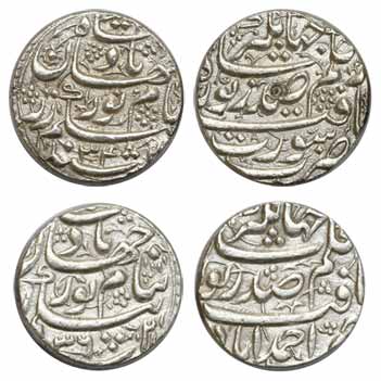 Nur Jahan, Silver (2), Rupee, Ahmedabad and Surat Mints, AH 1031/21, AH 1034. (KM 168.6). 