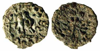 Kaushambi region (c 200 BC), Copper, 3.93 g, Cast, elephant walking left with Brahmi legen