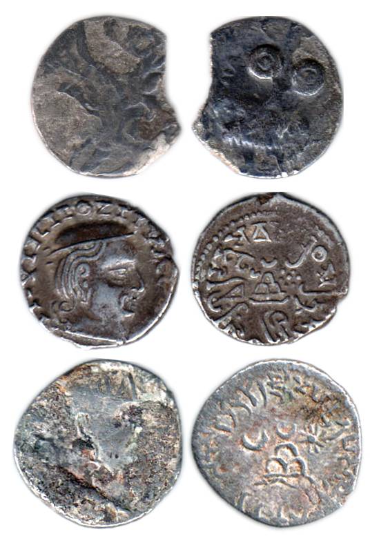 Western Kshatrapas (2), Silver, Chashtana as Mahakshatrapa; and Ishvaradatta, Year 2 as Ma