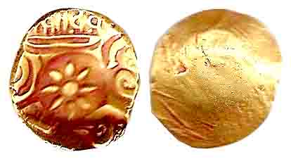 Yadavas of Devagiri, Mahadeva, Gold, Padma Tanka, central punch of a lotus flower, and pun