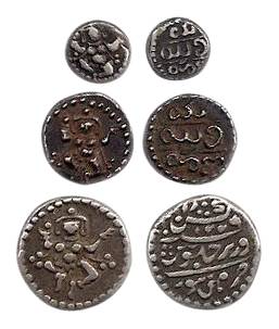 Krishna Raja Wodeyar, Silver (3), Set of 3: Pavali, 2/3 and 1/3 Pavli, dancing Krishna (Ch
