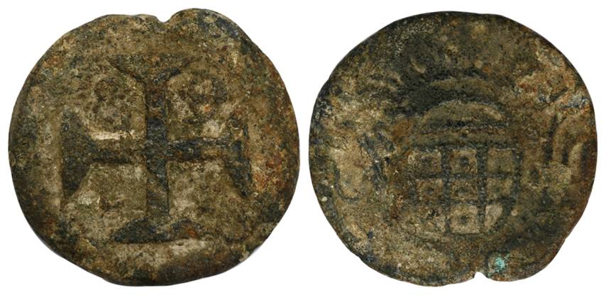 Diu, Tin 20 Bazarucos, 1768 (KM 47). Fine+.