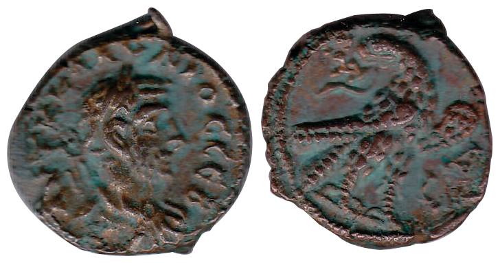 Greeks, Ptolomy, Copper, bust of the king to right on obv with Greek legend around, an eag